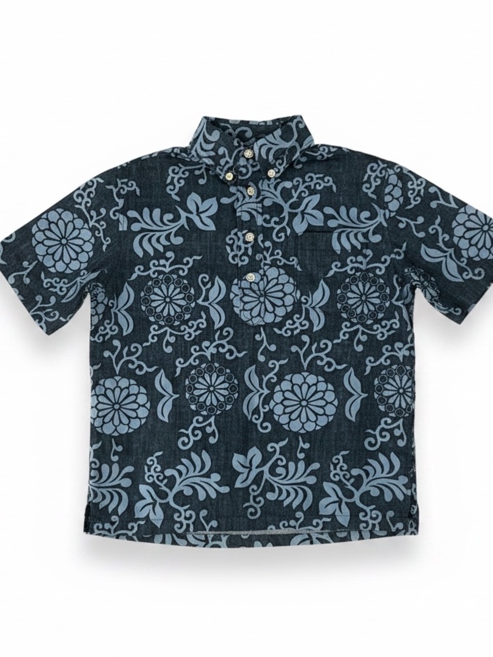 Reyn Spooner Aloha Floral Chrysanthemum Print Short-Sleeve Pullover Button Shirt